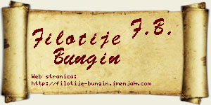 Filotije Bungin vizit kartica